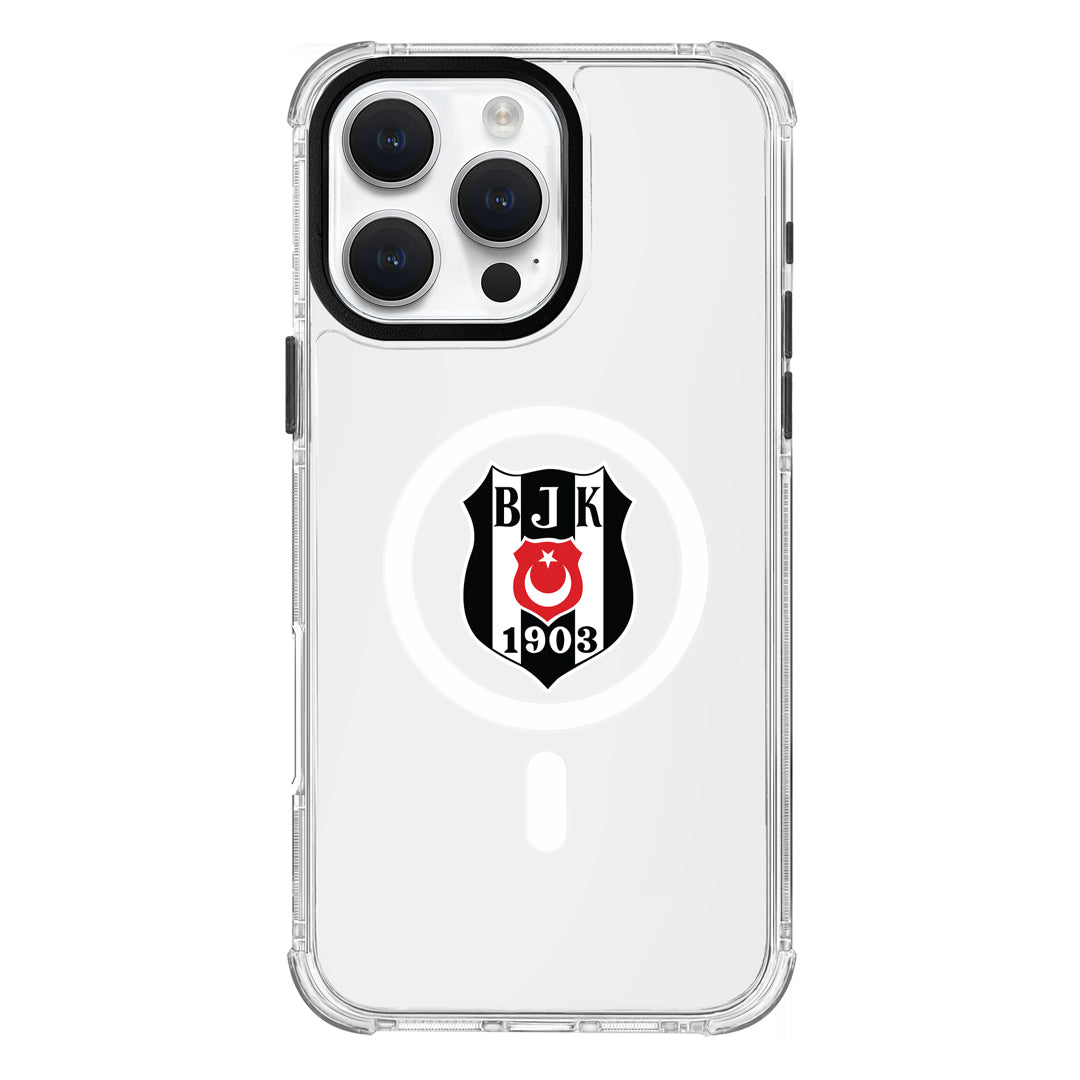 Beşiktaş Magsafe Logo Şeffaf iPhone 16 Pro Max Telefon Kılıfı
