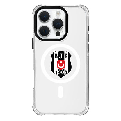 Beşiktaş Magsafe Logo Şeffaf iPhone 16 Pro Telefon Kılıfı