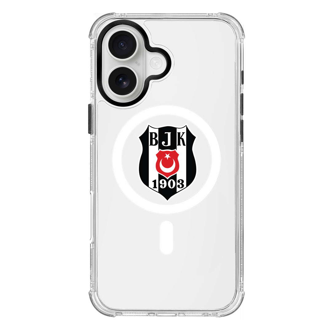 Beşiktaş Magsafe Logo Şeffaf iPhone 16 Telefon Kılıfı