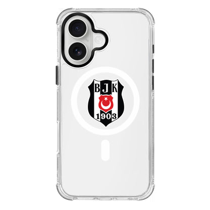 Beşiktaş Magsafe Logo Şeffaf iPhone 16 Telefon Kılıfı