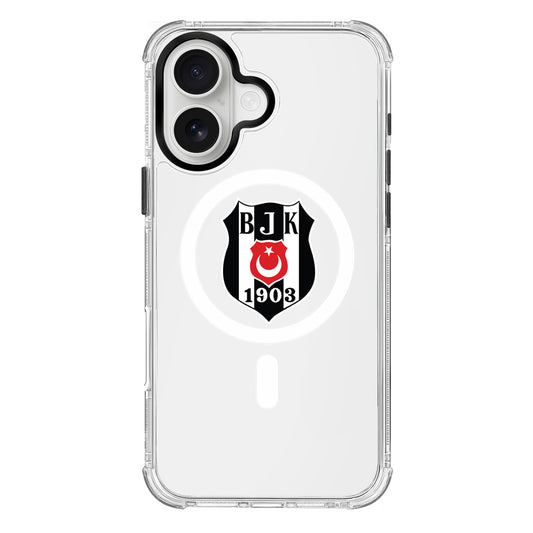 Beşiktaş Magsafe Logo Şeffaf iPhone 16 Telefon Kılıfı