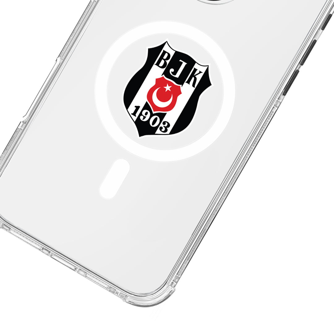 Beşiktaş Magsafe Logo Şeffaf iPhone 16 Pro Max Telefon Kılıfı
