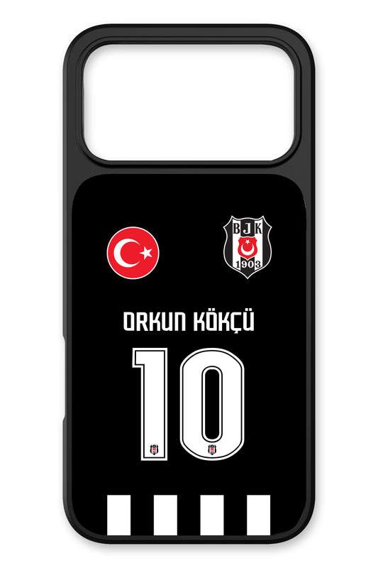 Beşiktaş Orkun Kökçü Forma iPhone 18 Pro Max Cam Telefon Kılıfı
