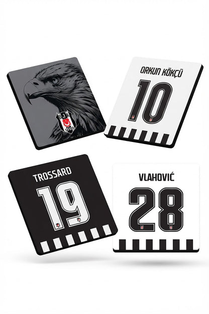 Beşiktaş Oyuncular-1 Ahşap Bardak Altlığı