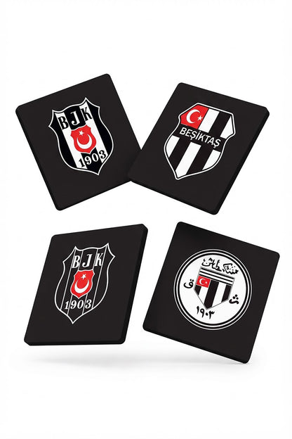Beşiktaş Retro Armalar Ahşap Bardak Altlığı