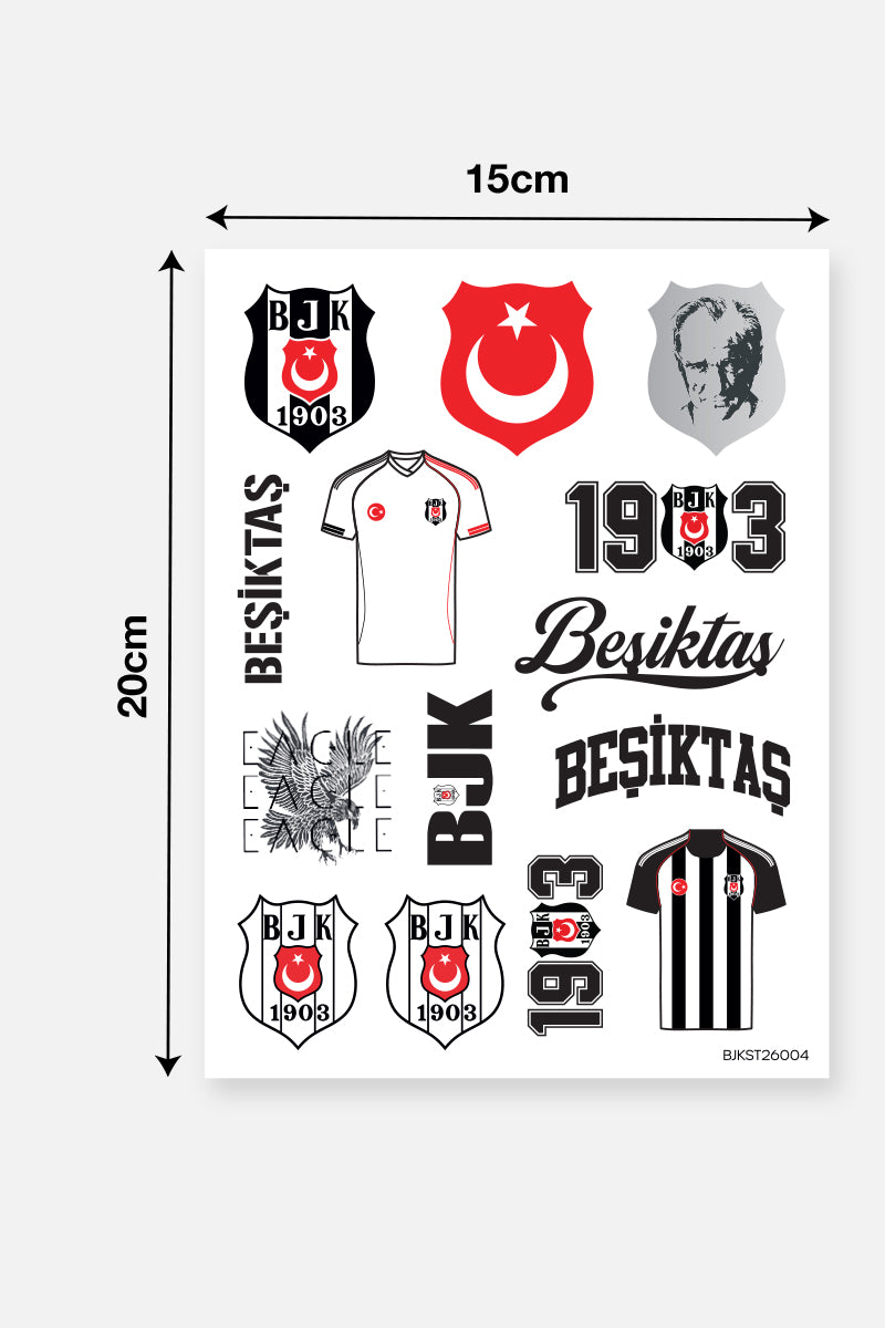 Beşiktaş Sticker Seti Bayrak & Atatürk - Lisanslı Orijinal