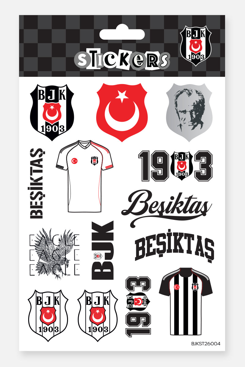 Beşiktaş Sticker Seti Bayrak & Atatürk - Lisanslı Orijinal