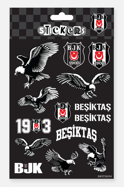Beşiktaş Sticker Seti Siyah Beyaz Kartal - Lisanslı Orijinal