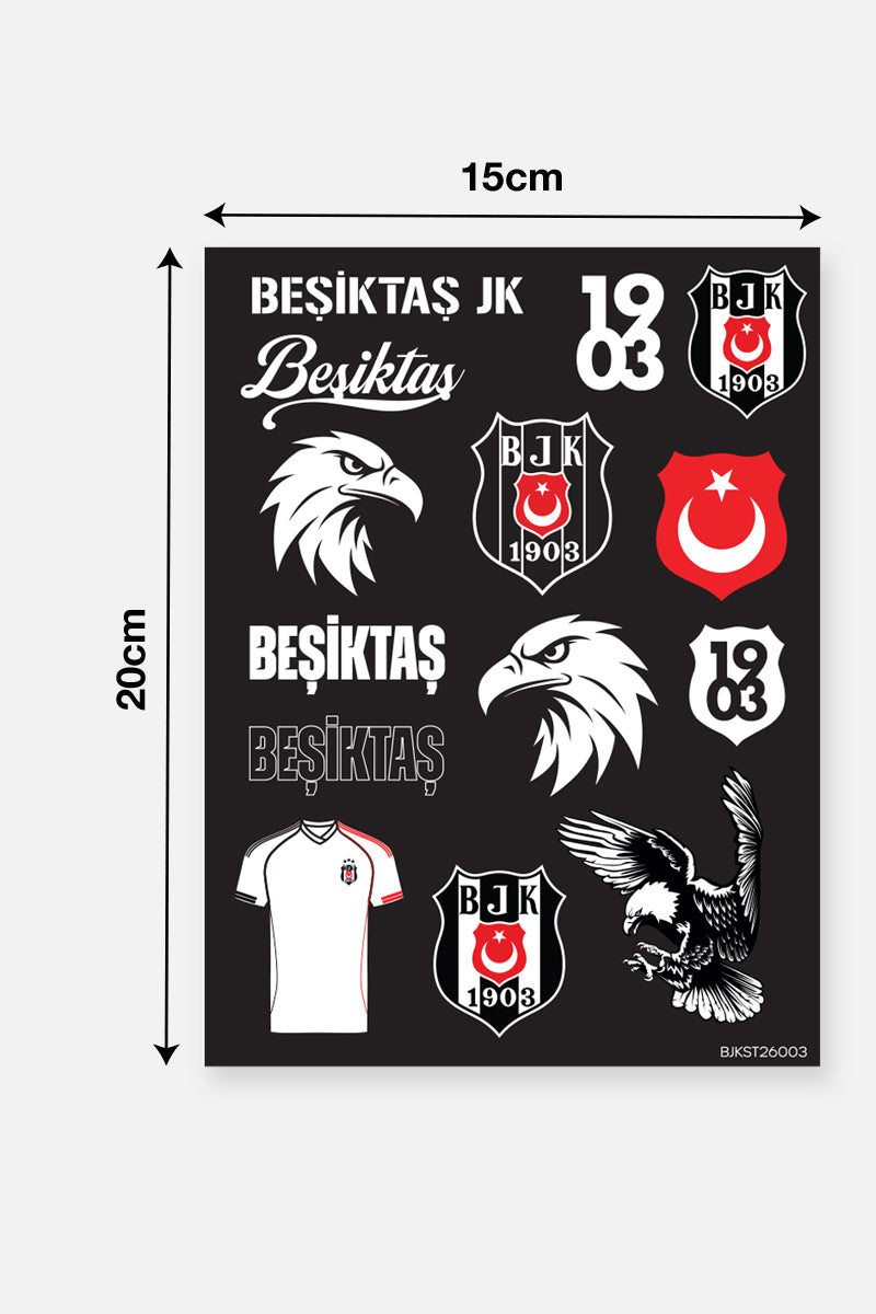 Beşiktaş Sticker Seti Siyah - Lisanslı Orijinal