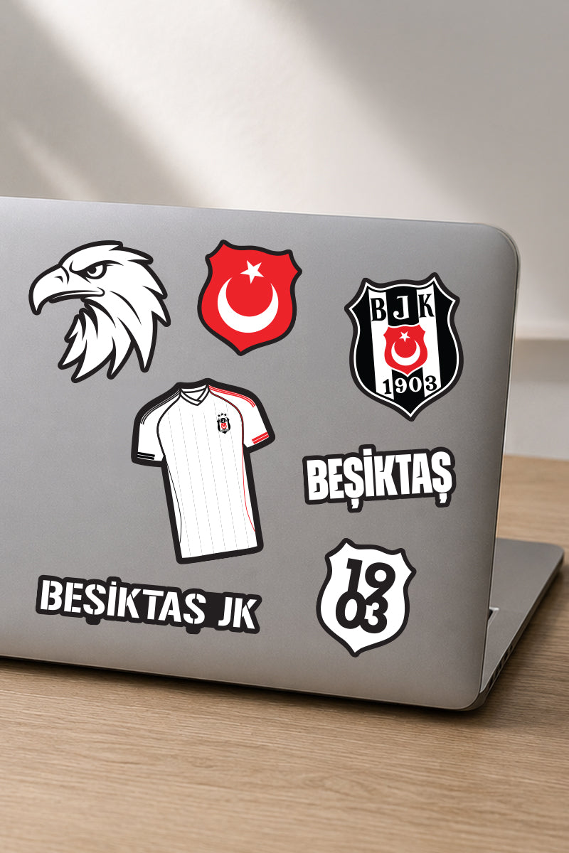 Beşiktaş Sticker Seti Siyah - Lisanslı Orijinal
