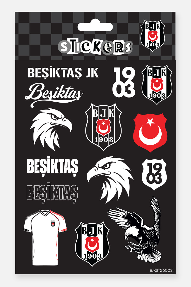 Beşiktaş Sticker Seti Siyah - Lisanslı Orijinal