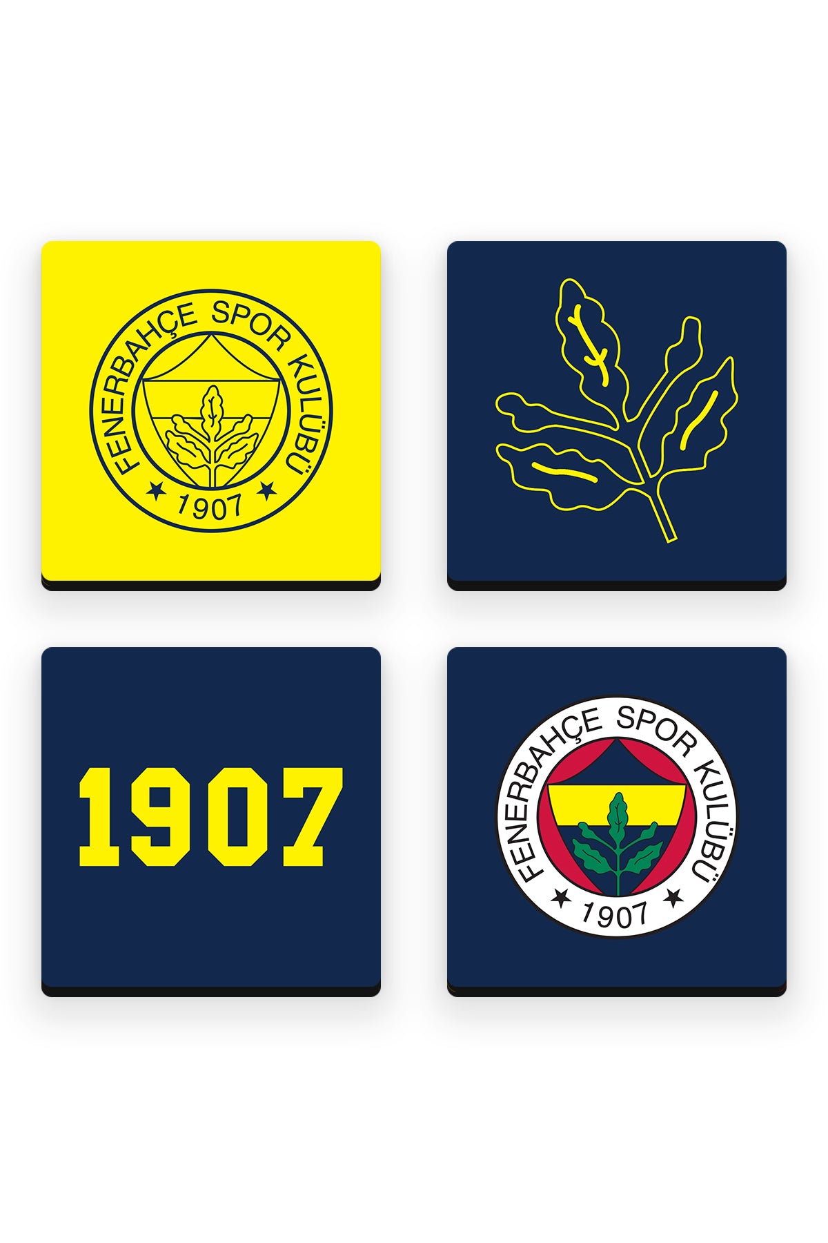 Fenerbahçe 1907 Ahşap Bardak Altlığı 4'lü Set