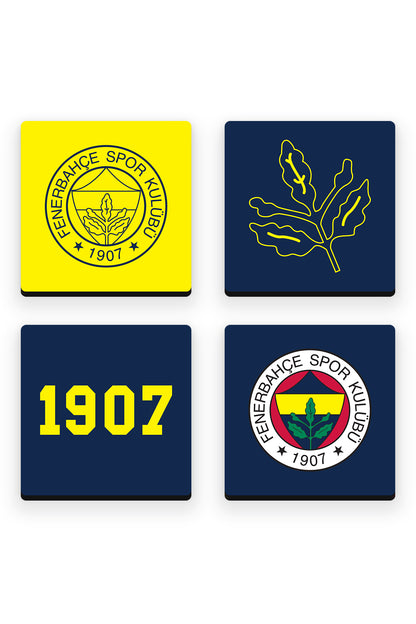 Fenerbahçe 1907 Ahşap Bardak Altlığı 4'lü Set