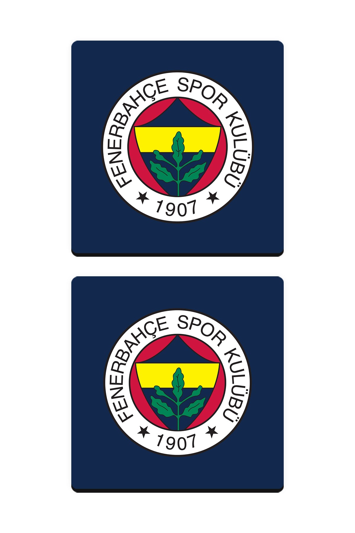 Fenerbahçe Arma Ahşap Bardak Altlığı 2'li Set