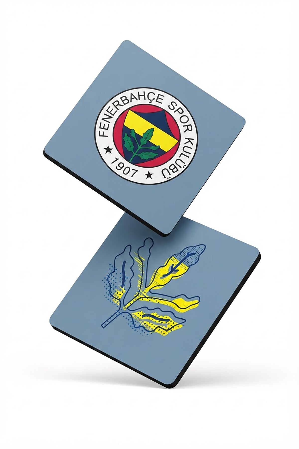 Fenerbahçe Arma Palamut Buz Mavi Ahşap Bardak Altlığı