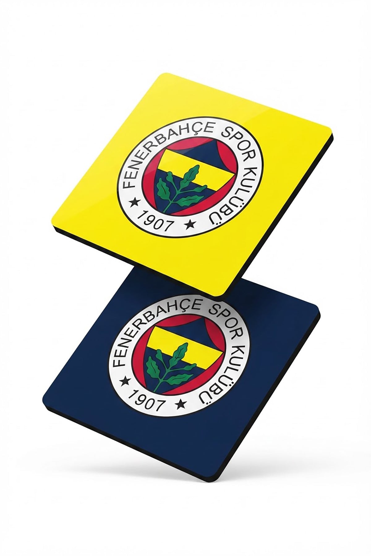 Fenerbahçe Arma Sarı Lacivert Ahşap Bardak Altlığı