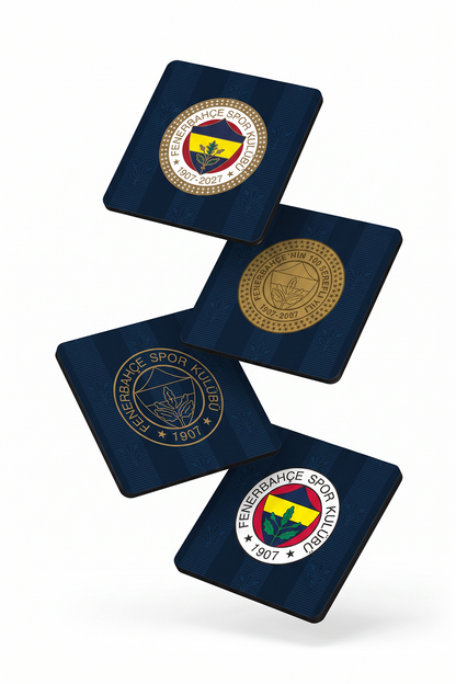 Fenerbahçe Armalar Ahşap Bardak Altlığı