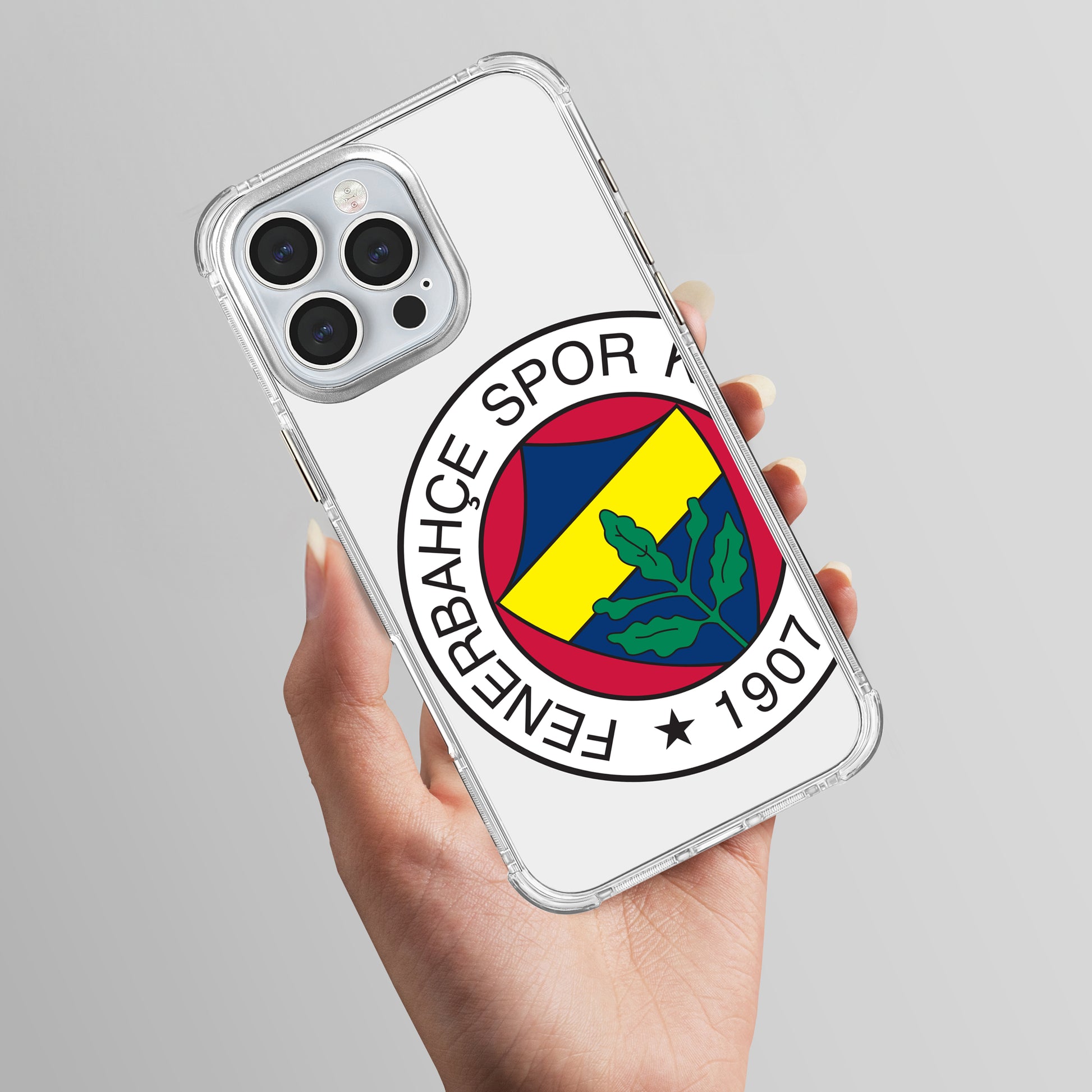 Fenerbahçe Büyük Logo Şeffaf iPhone 16 Pro Max Telefon Kılıfı