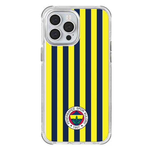 Fenerbahçe Çubuklu Şeffaf iPhone 13 Pro Max Telefon Kılıfı