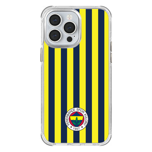 Fenerbahçe Çubuklu Şeffaf iPhone 14 Pro Max Telefon Kılıfı