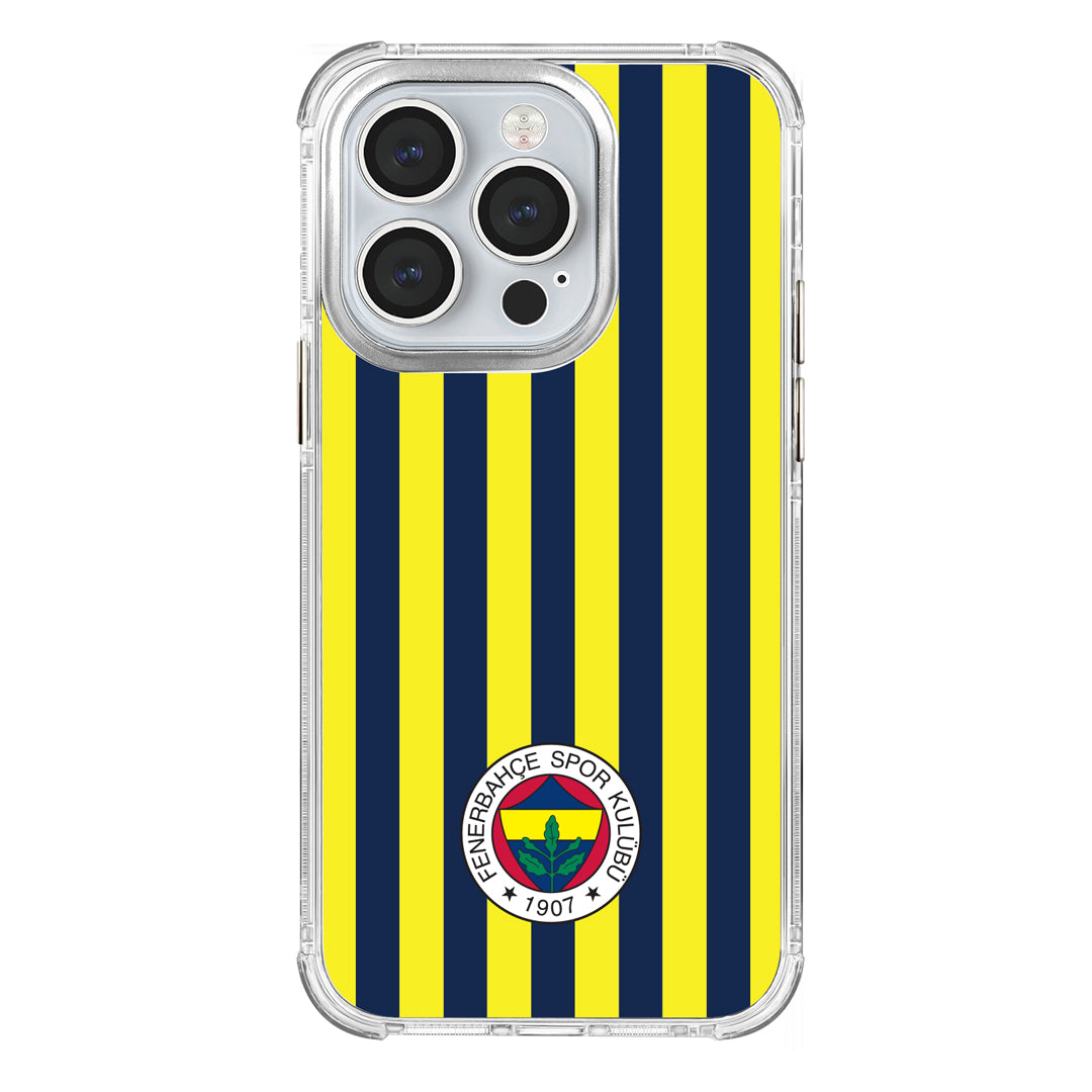 Fenerbahçe Çubuklu Şeffaf iPhone 14 Pro Telefon Kılıfı