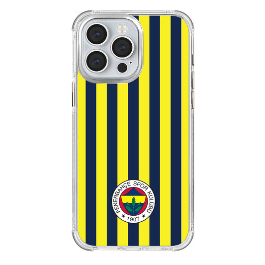 Fenerbahçe Çubuklu Şeffaf iPhone 15 Pro Max Telefon Kılıfı