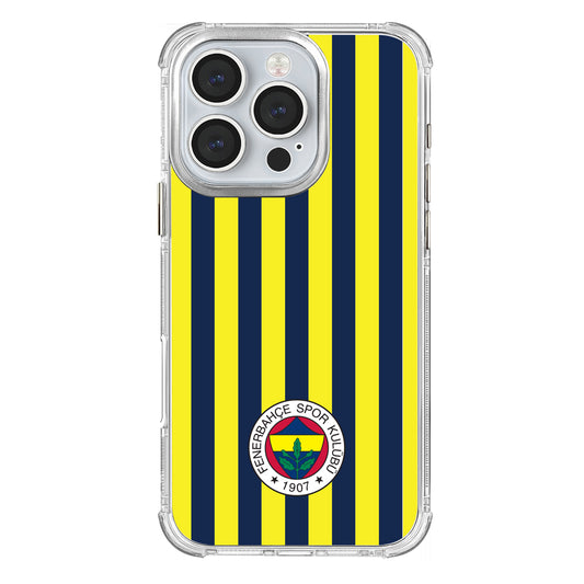 Fenerbahçe Çubuklu Şeffaf iPhone 16 Pro Telefon Kılıfı