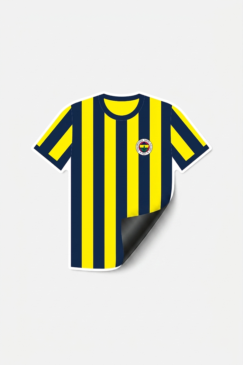 Fenerbahçe Duvar Sticker 5 Yıldız Arma - Lisanslı Orijinal