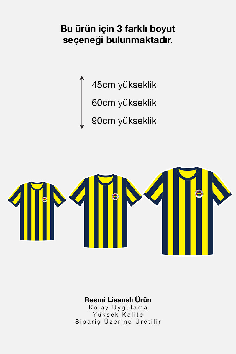 Fenerbahçe Duvar Sticker 5 Yıldız Arma - Lisanslı Orijinal