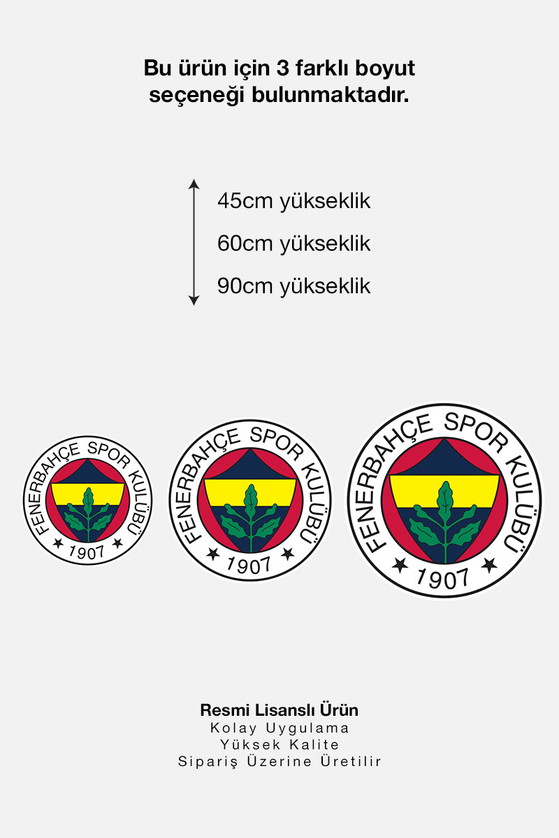 Fenerbahçe Duvar Sticker Arma - Lisanslı Orijinal