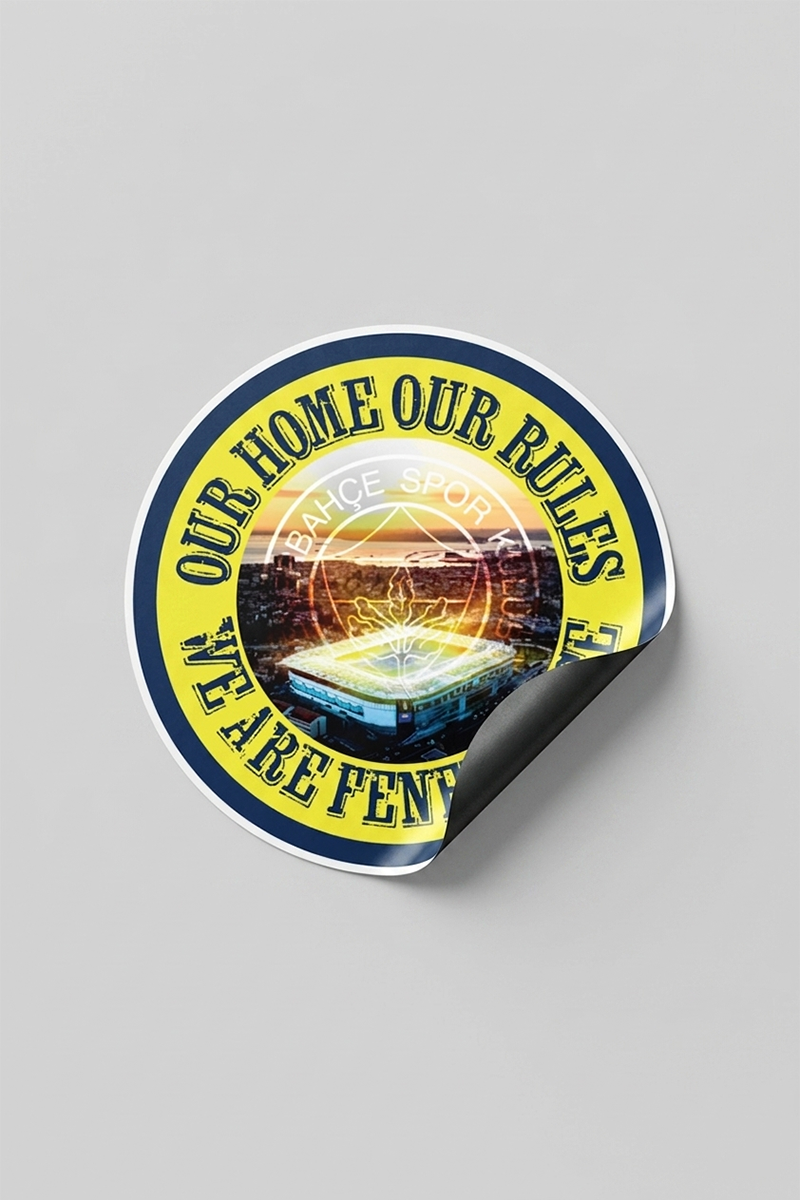 Fenerbahçe Duvar Sticker Sarı Lacivert Arma - Lisanslı Orijinal