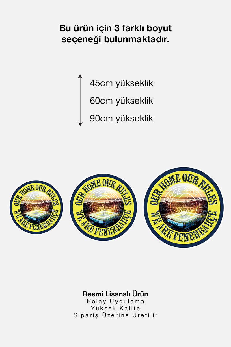 Fenerbahçe Duvar Sticker Sarı Lacivert Arma - Lisanslı Orijinal