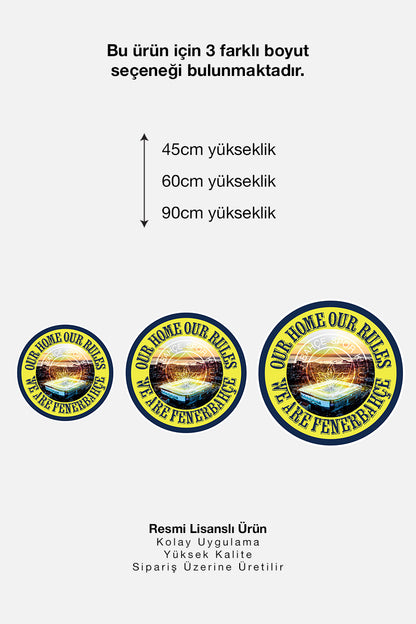 Fenerbahçe Duvar Sticker Sarı Lacivert Arma - Lisanslı Orijinal
