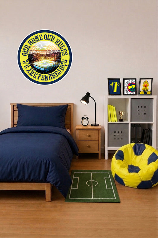 Fenerbahçe Duvar Sticker Sarı Lacivert Arma - Lisanslı Orijinal