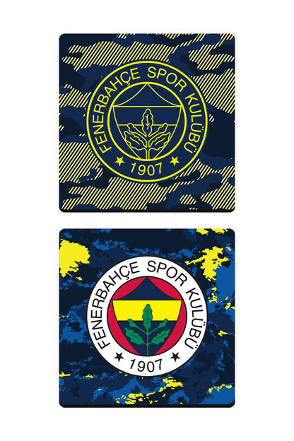 Fenerbahçe Kamuflaj Arma Ahşap Bardak Altlığı 2'li Set