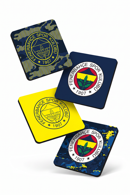 Fenerbahçe Kamuflaj Armalar Ahşap Bardak Altlığı