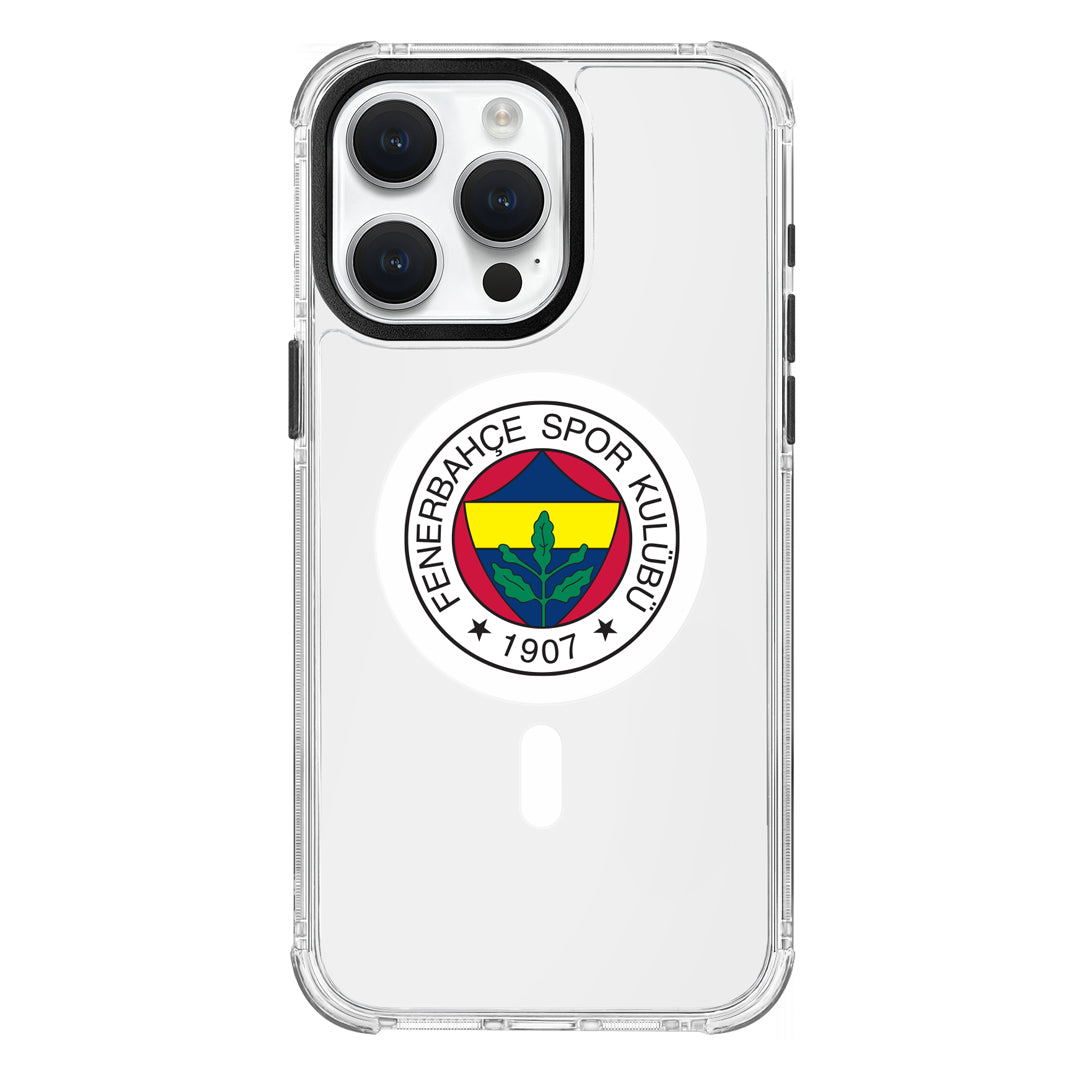 Fenerbahçe Magsafe Logo Şeffaf iPhone 15 Pro Max Telefon Kılıfı