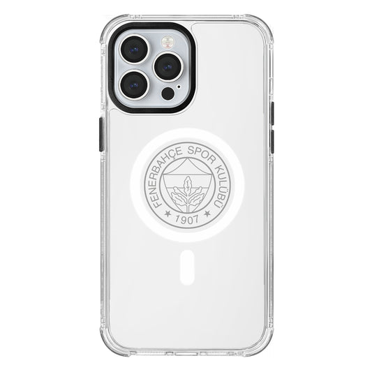 Fenerbahçe Magsafe Monochrome Logo Şeffaf iPhone 13 Pro Max Telefon Kılıfı