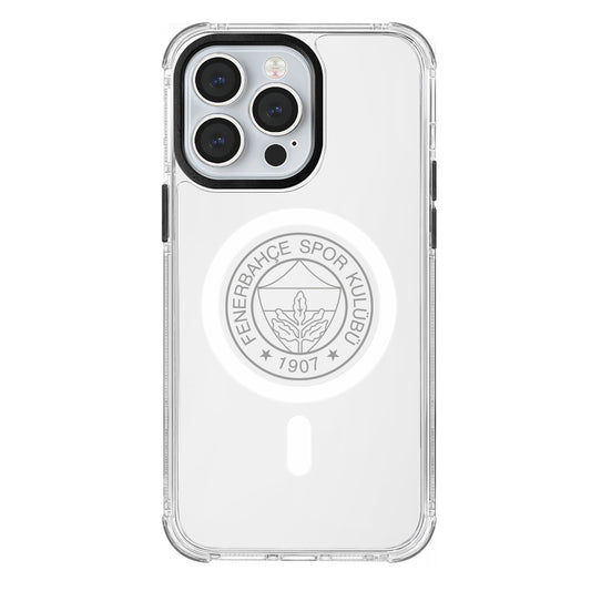 Fenerbahçe Magsafe Monochrome Logo Şeffaf iPhone 13 Pro Telefon Kılıfı