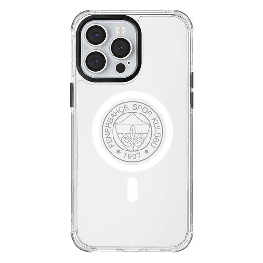 Fenerbahçe Magsafe Monochrome Logo Şeffaf iPhone 14 Pro Max Telefon Kılıfı