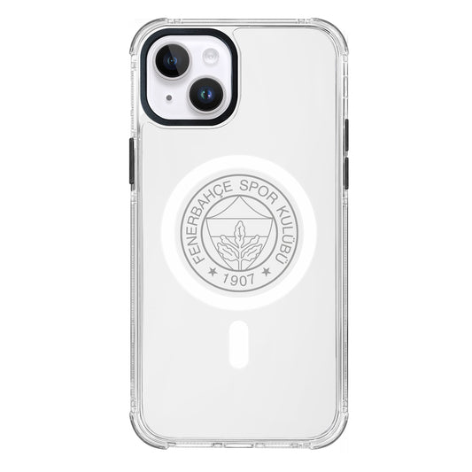 Fenerbahçe Magsafe Monochrome Logo Şeffaf iPhone 14 Telefon Kılıfı