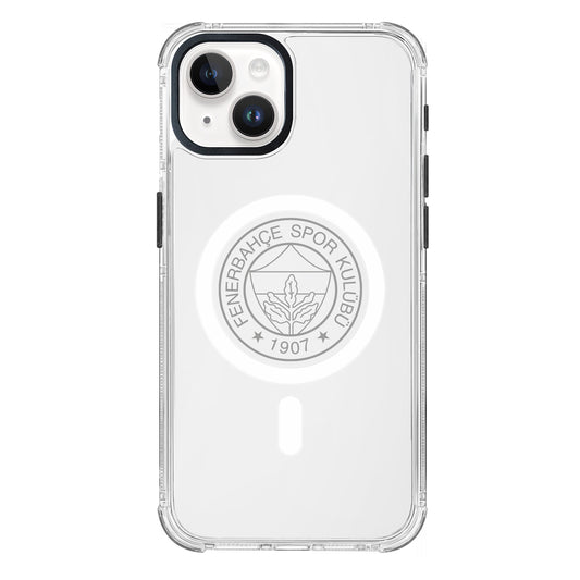 Fenerbahçe Magsafe Monochrome Logo Şeffaf iPhone 15 Telefon Kılıfı