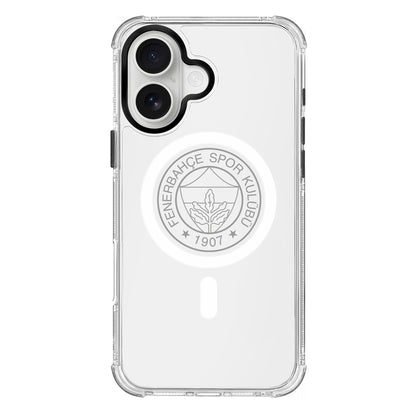 Fenerbahçe Magsafe Monochrome Logo Şeffaf iPhone 16 Telefon Kılıfı