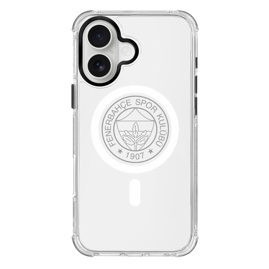 Fenerbahçe Magsafe Monochrome Logo Şeffaf iPhone 16 Telefon Kılıfı