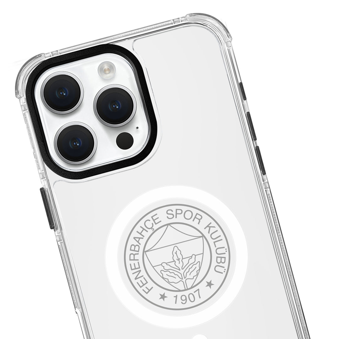 Fenerbahçe Magsafe Monochrome Logo Şeffaf iPhone 16 Pro Max Telefon Kılıfı