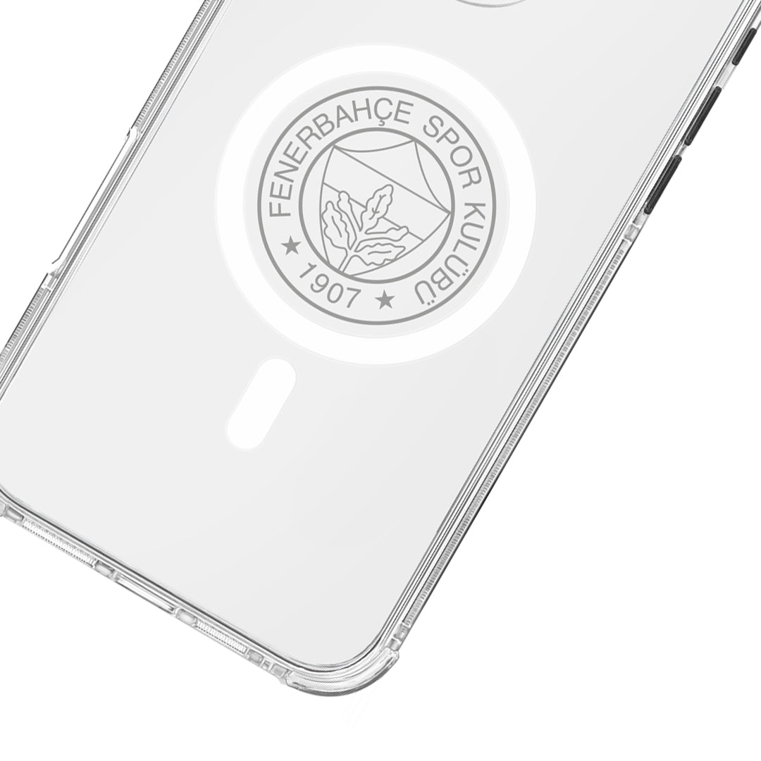 Fenerbahçe Magsafe Monochrome Logo Şeffaf iPhone 16 Pro Max Telefon Kılıfı