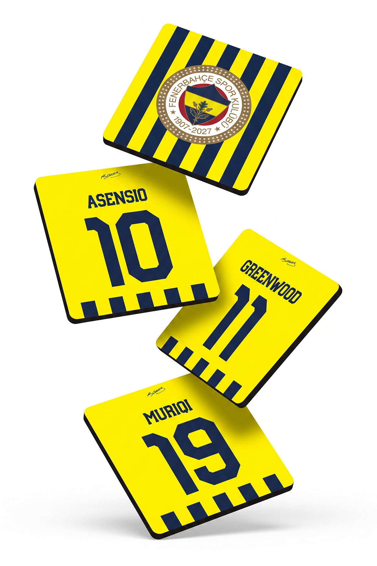 Fenerbahçe Oyuncular-1 Ahşap Bardak Altlığı