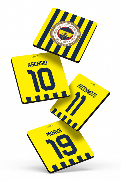 Fenerbahçe Oyuncular-1 Ahşap Bardak Altlığı