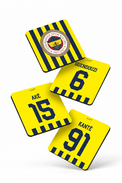 Fenerbahçe Oyuncular-2 Ahşap Bardak Altlığı