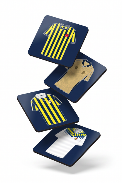 Fenerbahçe Retro Formalar Ahşap Bardak Altlığı